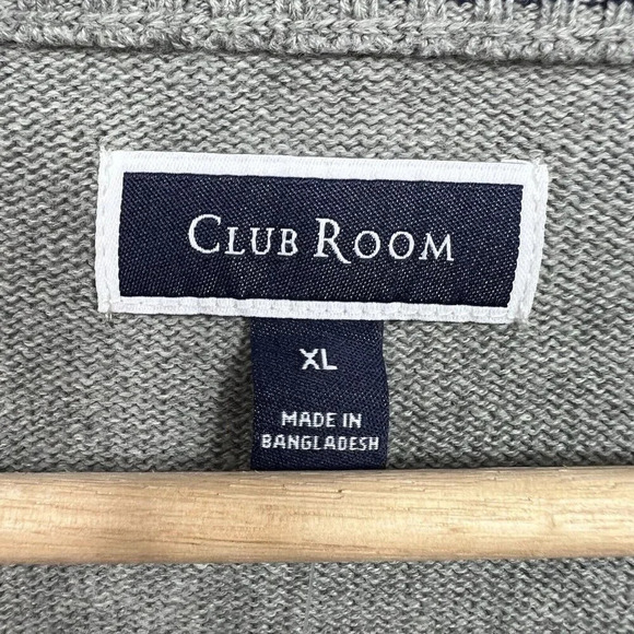 Club Room Mens XL Textured Cotton Crew Neck Pullover Sweater Gray NWT - Picture 6 of 6
